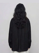 100% cotton-linen oversized shirt with dropped shoulders and curved hem in lightweight breathable fabric